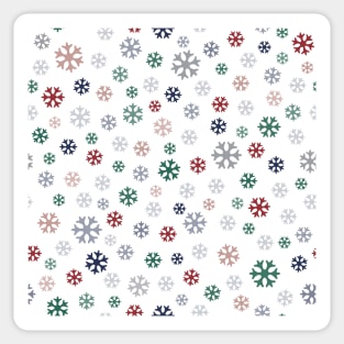 Winter pattern from colorful snowflakes on white Sticker